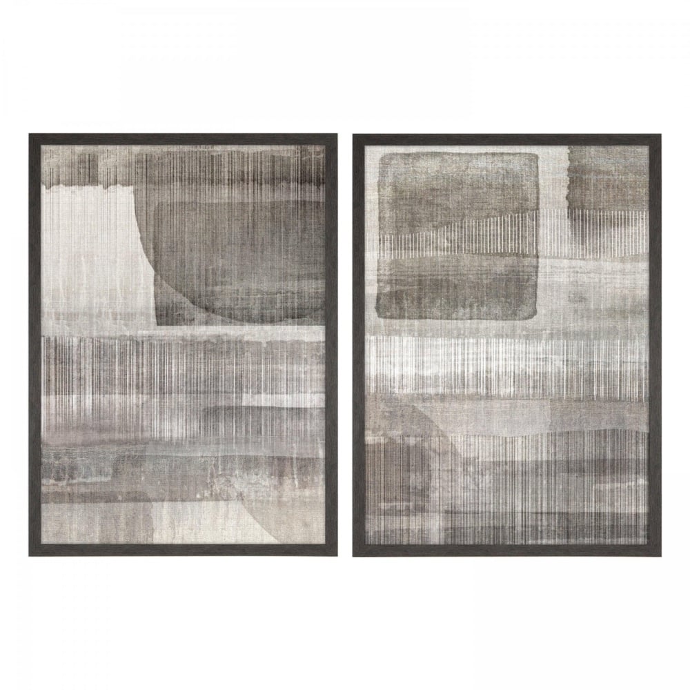 Intersection  Set of  2 contemporary framed canvases that boast flare.