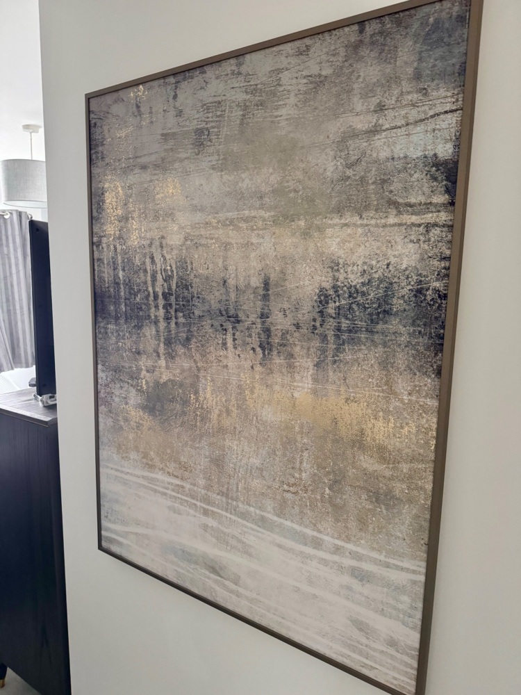 A set of contemporary framed canvases that boast flare.