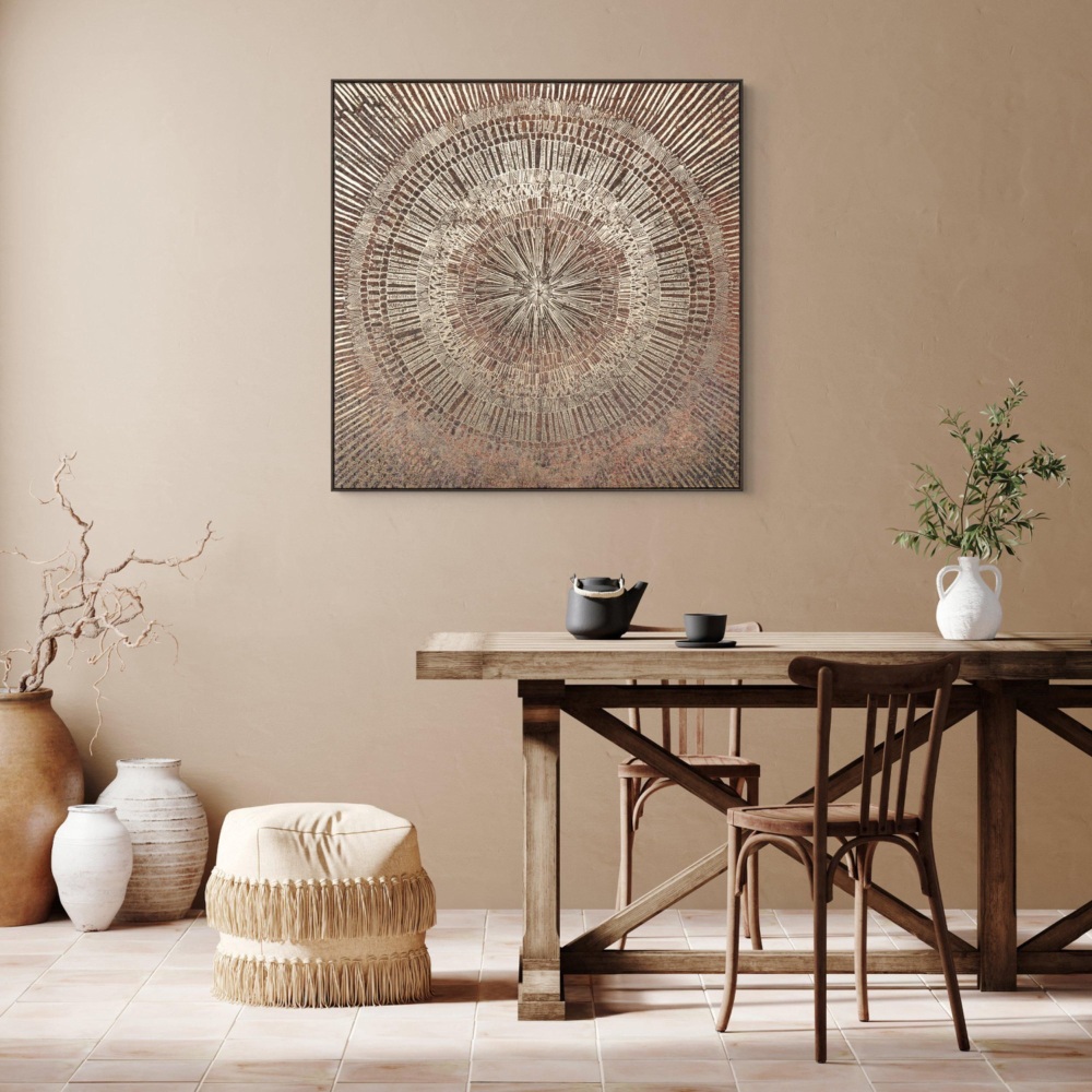 Aztec Sun Dance Framed Canvas