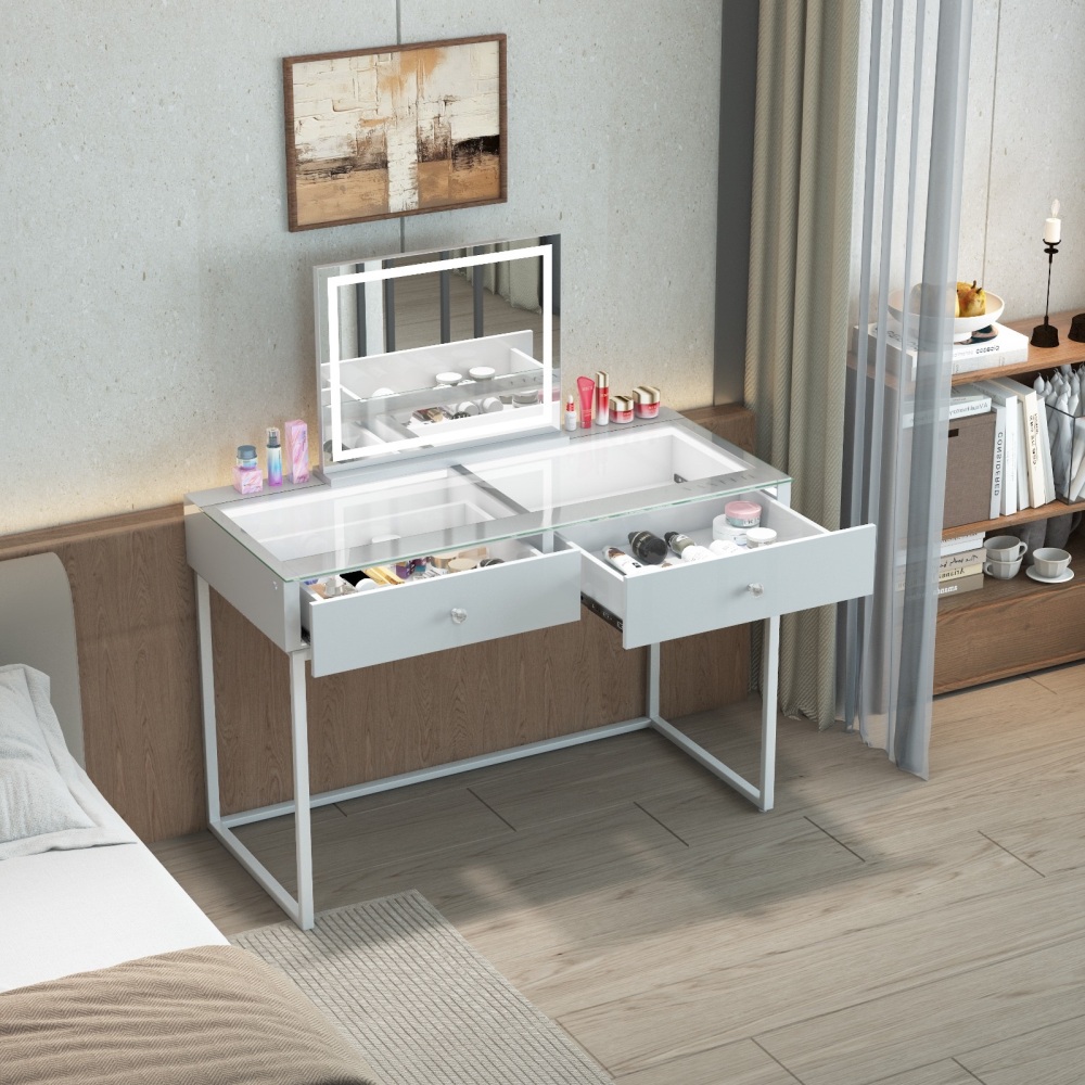 Billie Vanity Desk 2 Drawer with built in Led light & USB port and vanity led Mirror-  MEGA OFFER