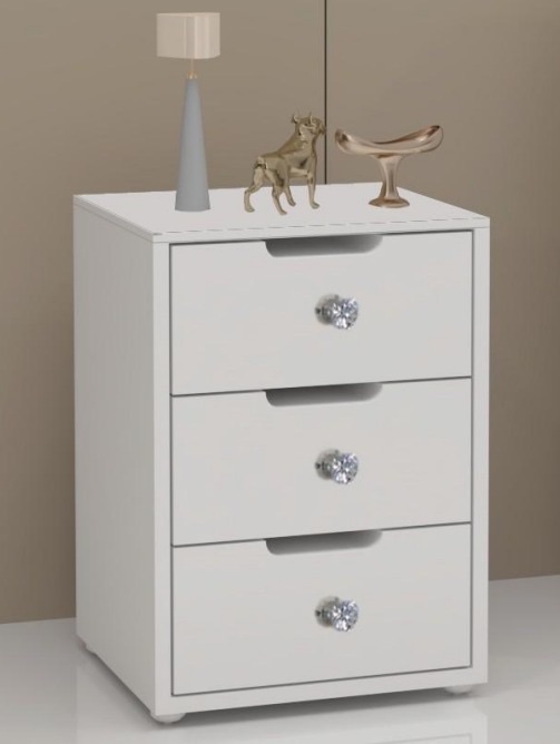 Toulouse 2 Draw Bedside chest White