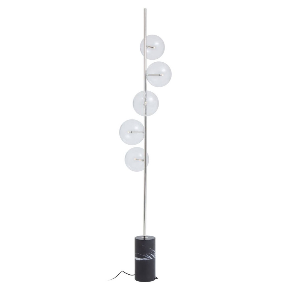 Abira Nickel And Black Marble Floor Lamp