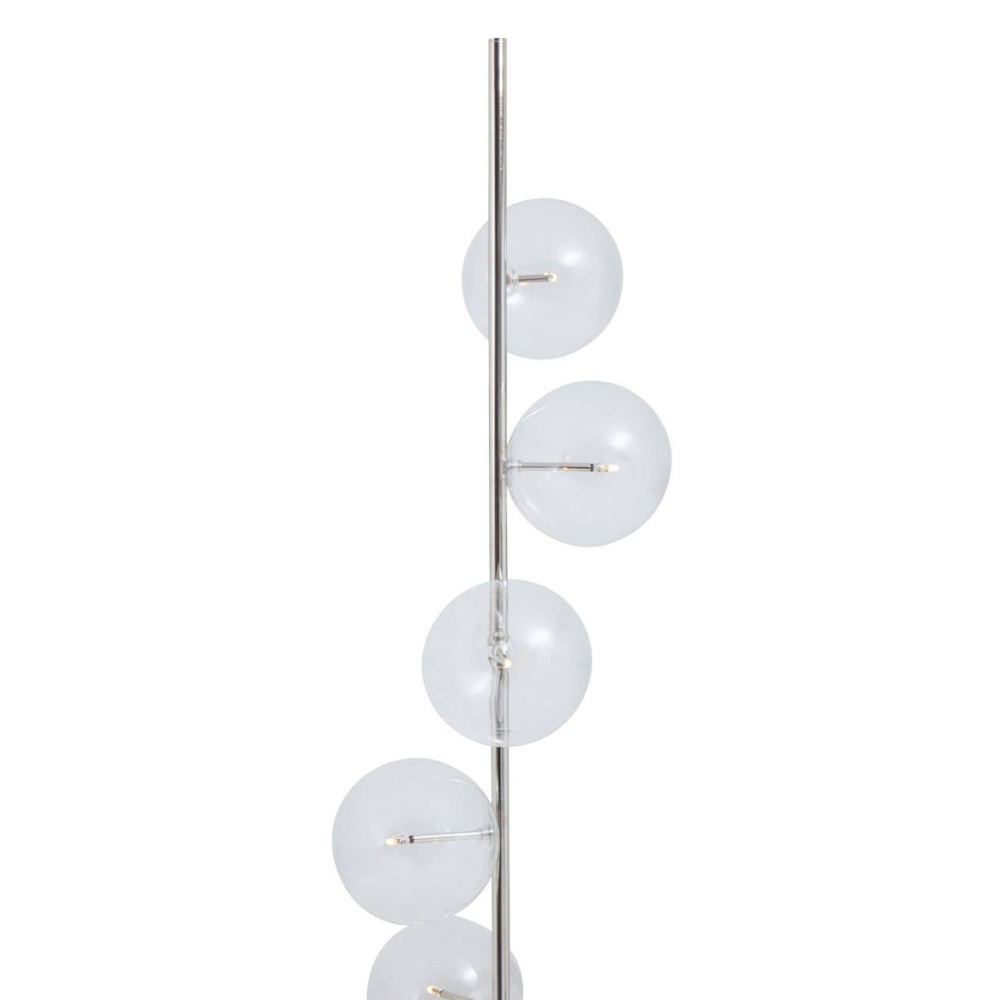 Abira Nickel And Black Marble Floor Lamp