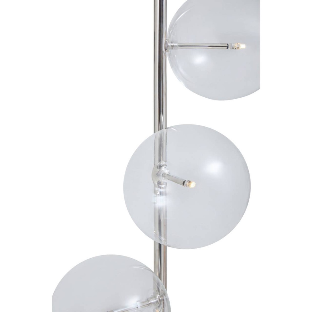 Abira Nickel And White Marble Floor Lamp