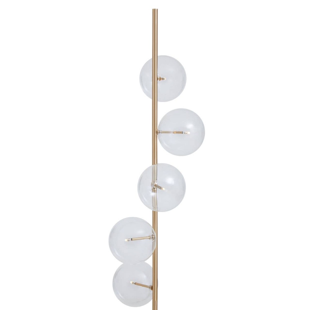 Abira brushed  Gold And Black Marble Floor Lamp