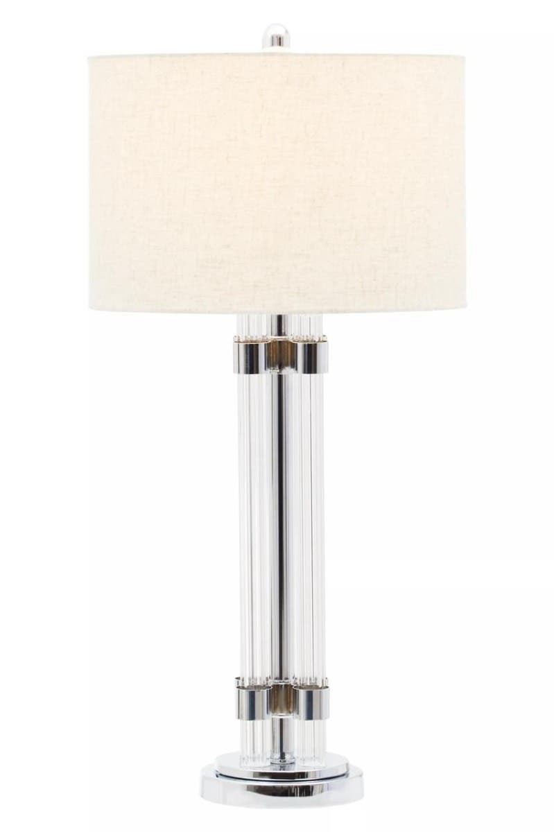 Eman Matte Silver and Ivory Table Lamp