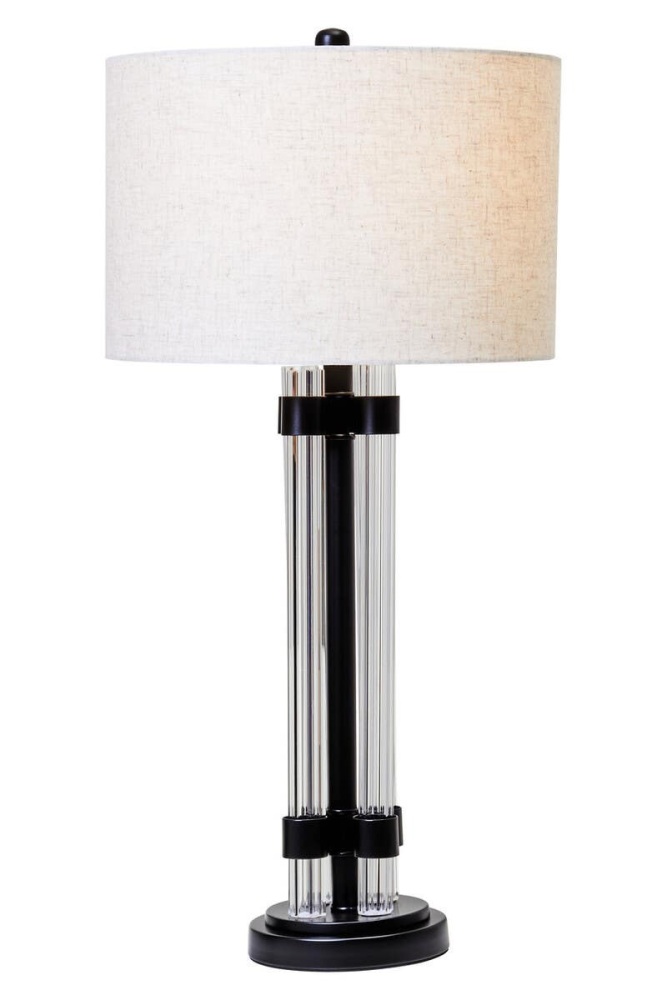 Eman Matte Black and Ivory Table Lamp