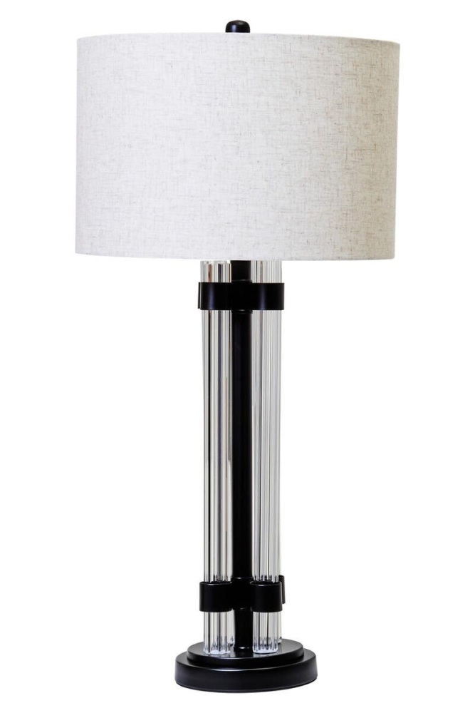 Eman Matte Black and Ivory Table Lamp