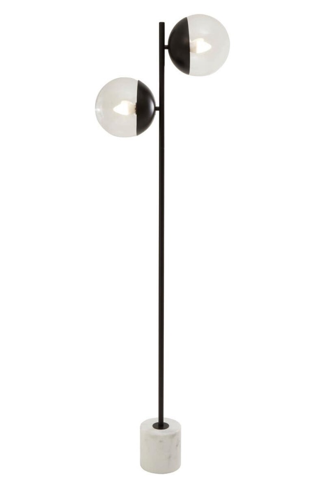 Revive 2 Bulb black Finish Metal Floor Lamp