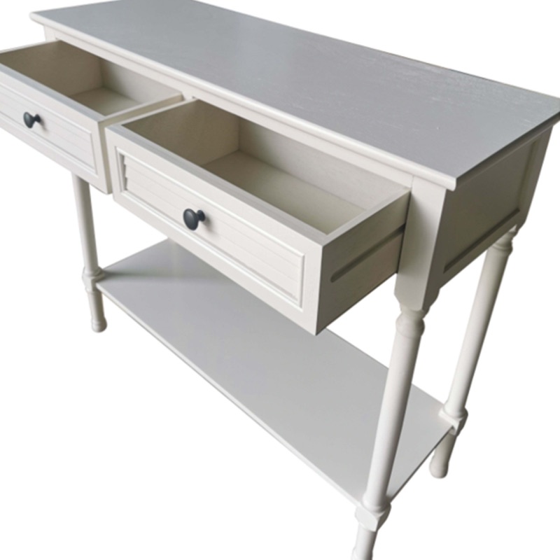 Elise 2 Drawer Console Table Pearl White