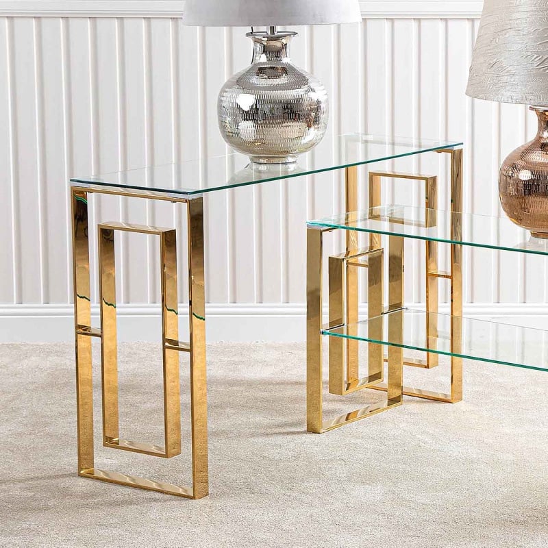 Apex Gold Metal Console Table