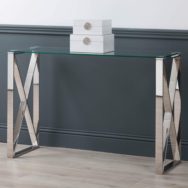 Zenith Stainless Steel Console Table