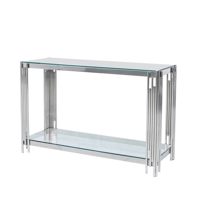 Cohen Steel Tubes and Glass Console Table