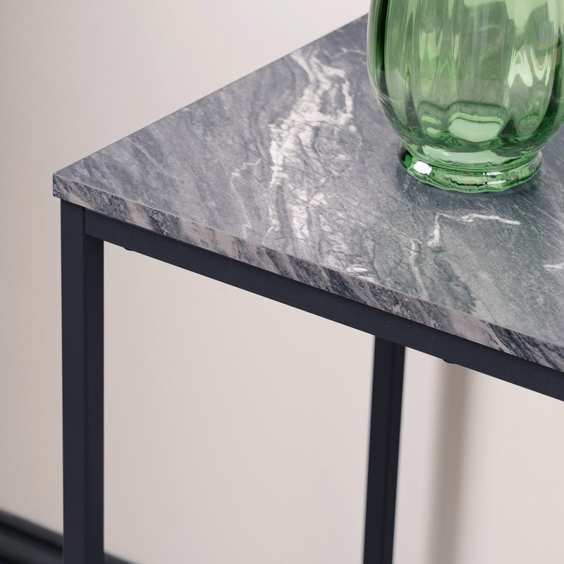 Alora Black Metal Console Table