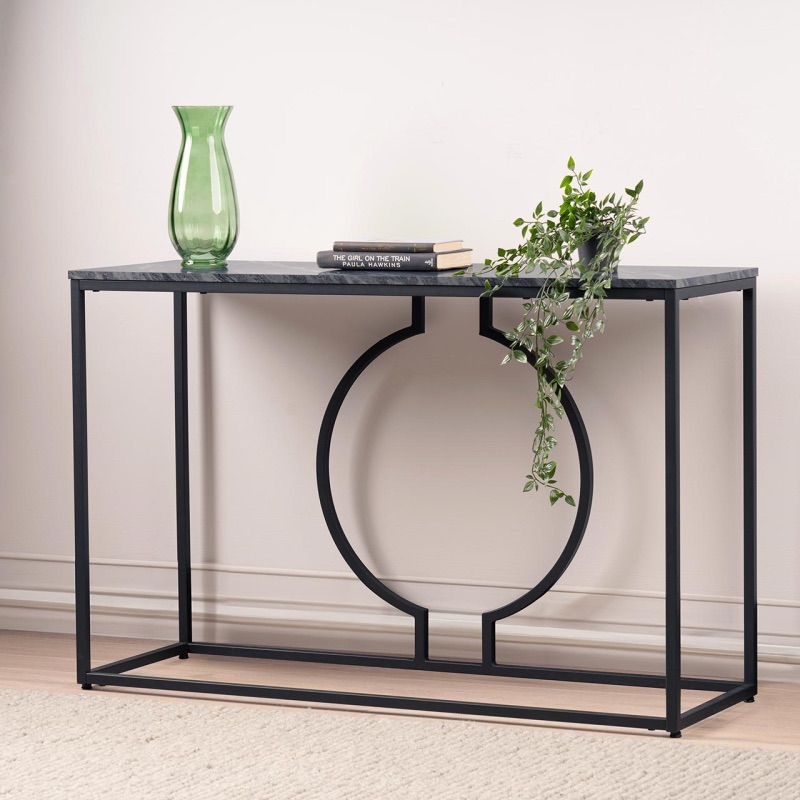 Alora Black Metal Console Table