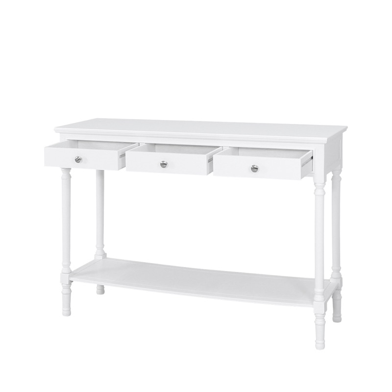 Delta  White Large 3 Drawer Console 120cm