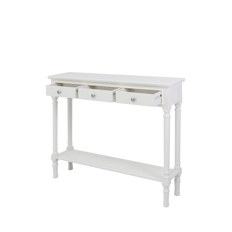 Delta  White medium 3 Drawer Console 100cm