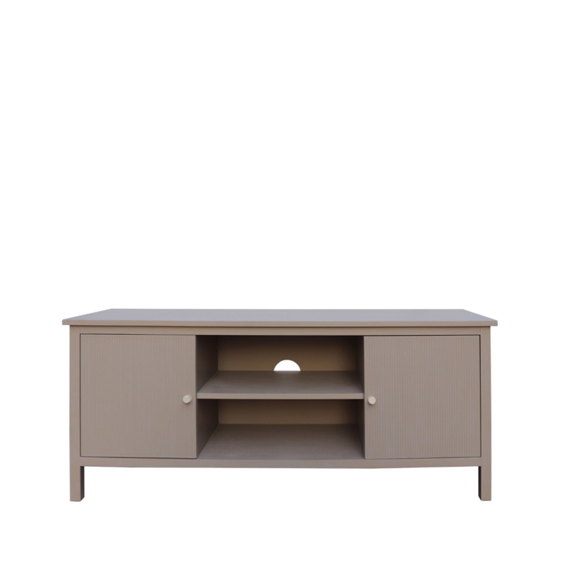 Lindon 2 Door Entertainment Unit Taupe with Nickel Handles 120cm