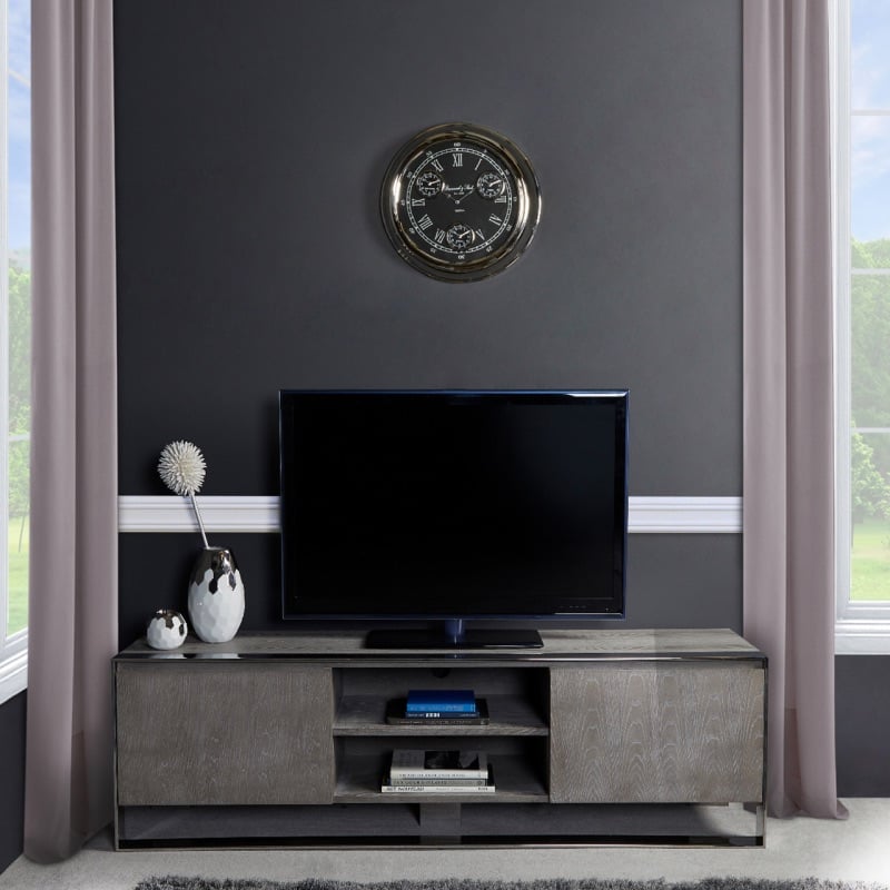 Diego 2 Door Grey TV Entertainment Unit 180cm