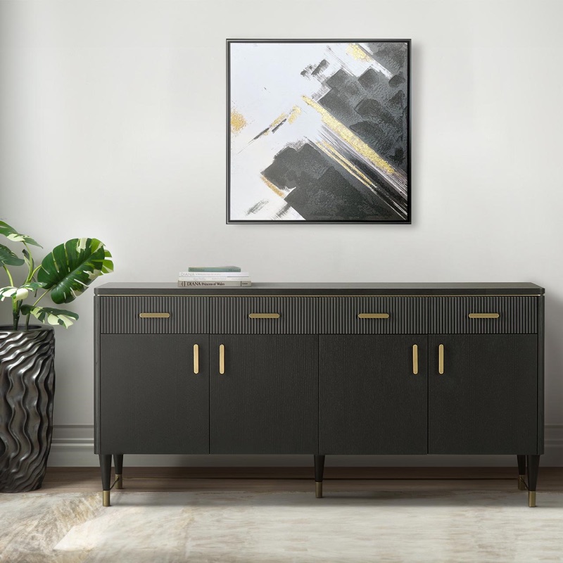 Elton Luxury 4 Drawer 4 Door Sideboard Espresso 180cm