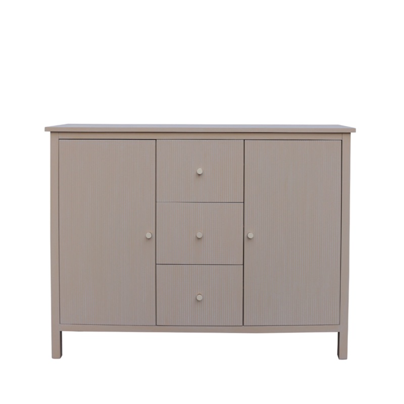 Lindon 2 Door 3 Drawer Sideboard Taupe with Nickel Handles