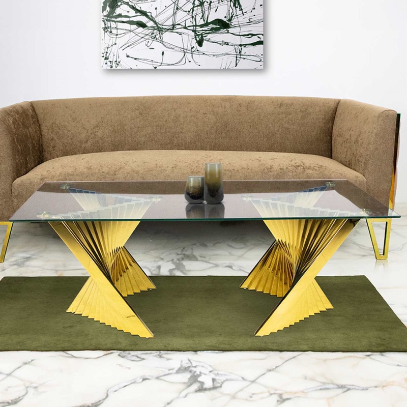 Lucille Gold Metal Coffee Table 130cm