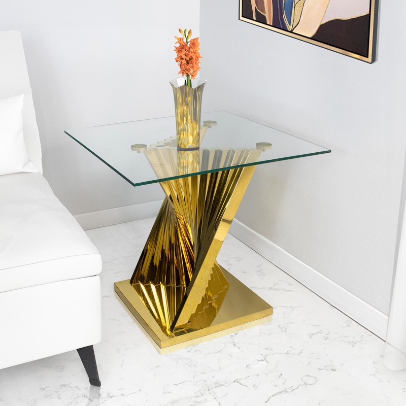 Lucille Gold Metal End Table 60cm