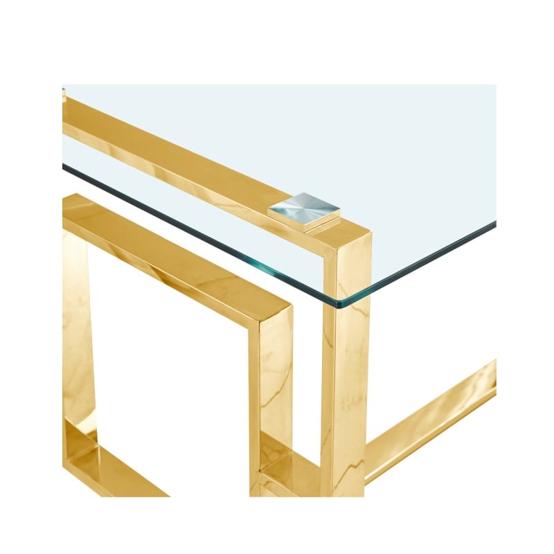 Apex Gold Metal Dining Table 160cm