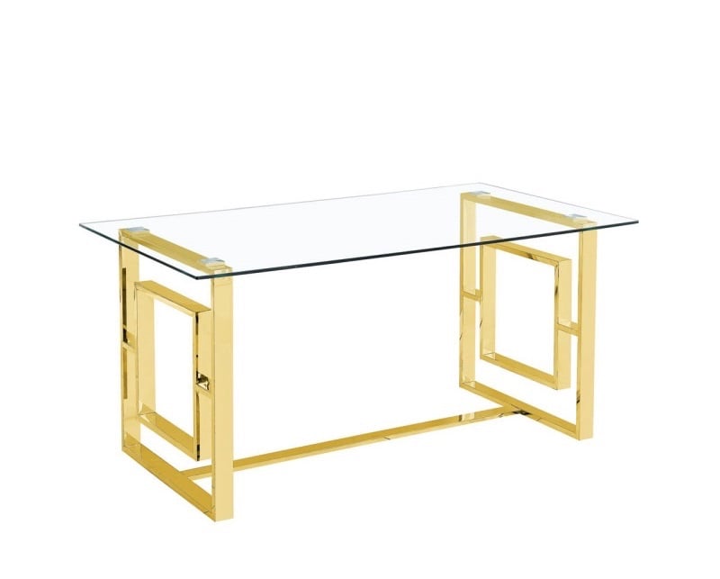 Apex Gold Metal Dining Table 160cm