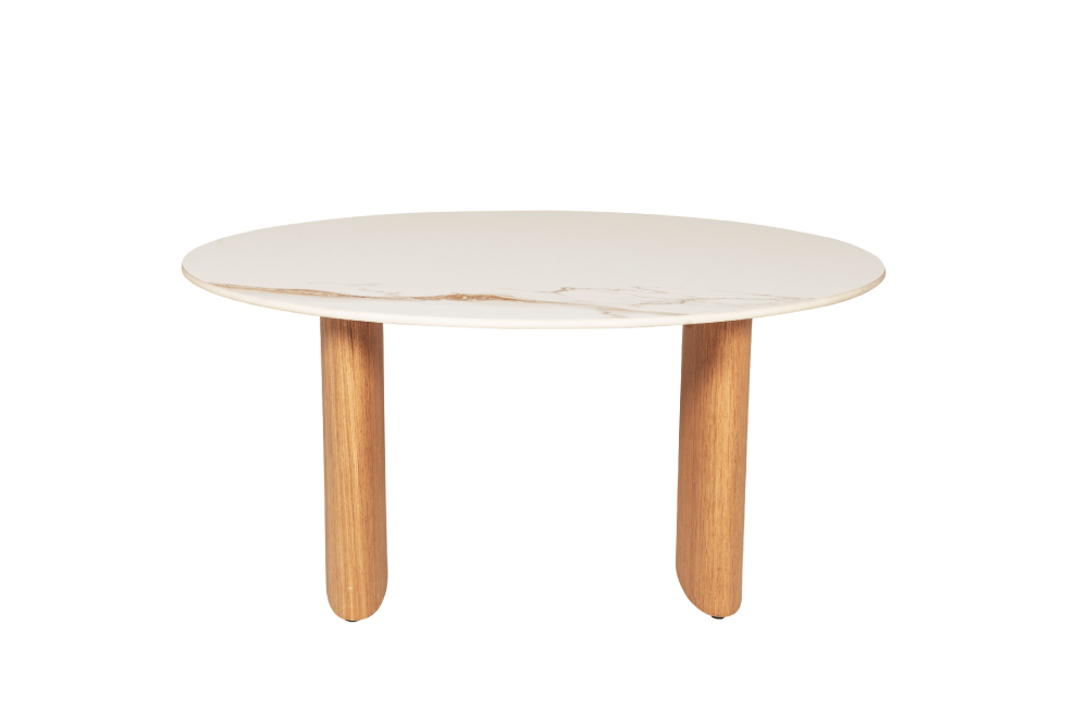 Evie coffee Table Sand with sintered stone 90cm