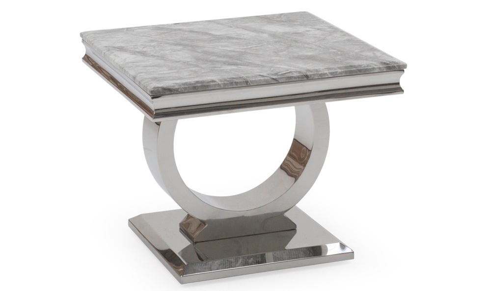 Arianna marble Lamp Table grey 60cm x 60cm