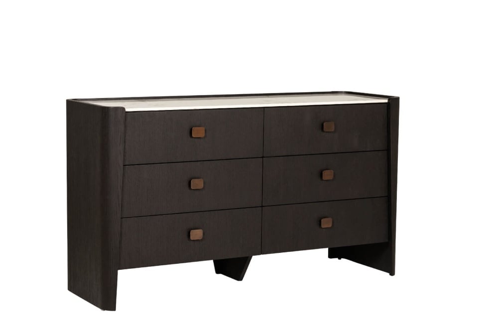 Rhodes 6 Drawer Chest of Drawers Ebony 140cm