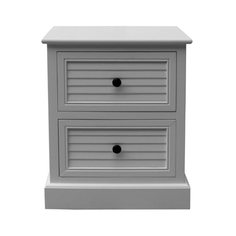 Elise 2 Drawer Bedside Cabinet Pearl White