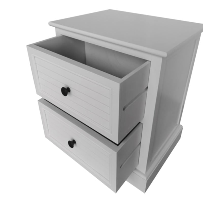 Elise 2 Drawer Bedside Cabinet Pearl White