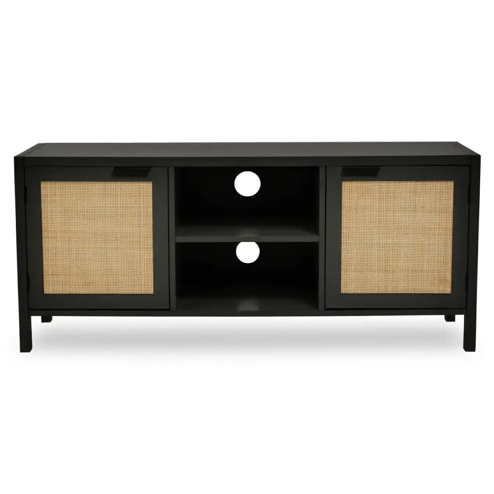 Sherman Black Wood Media Unit 120cm