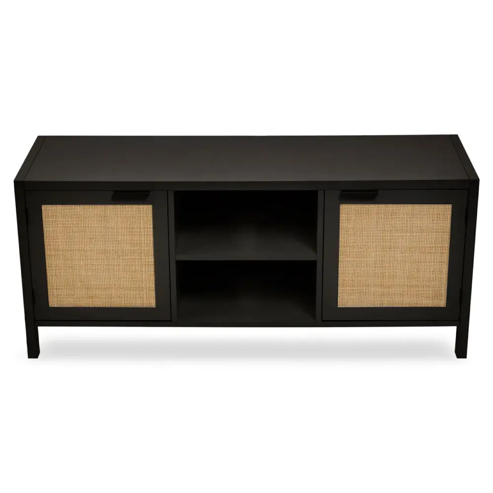 Sherman Black Wood Media Unit 120cm