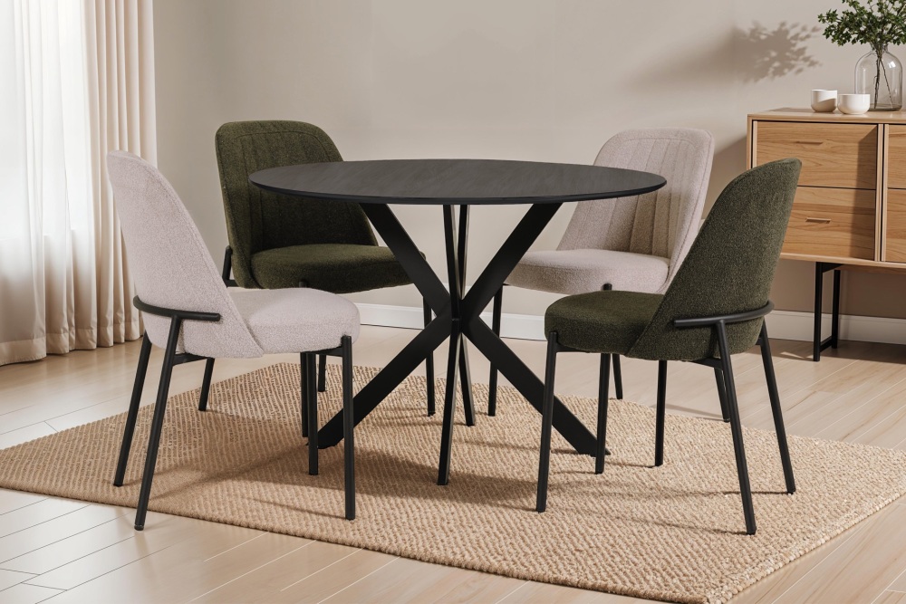 Sadia 110cm round Dining Table Smoke