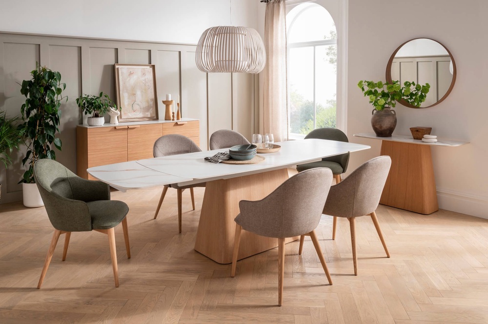 Evie Rectangle Extending sintered  stone Dining Table 180cm - 260cm