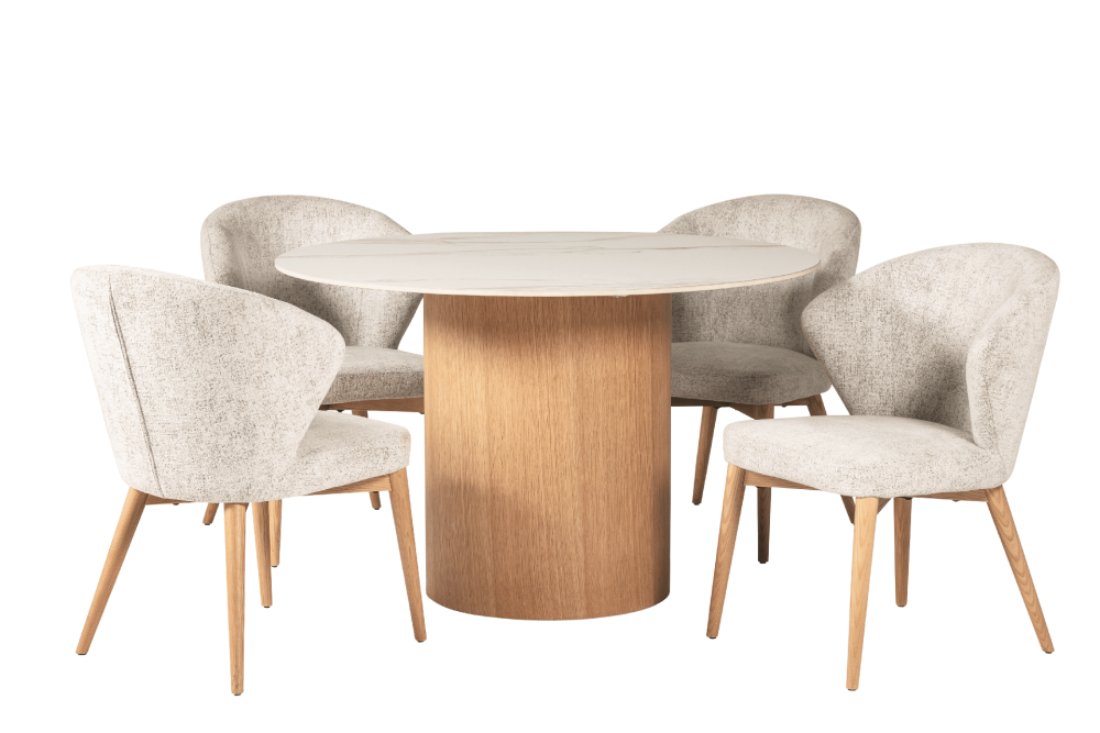 Evie round sintered stone Dining Table 120cm
