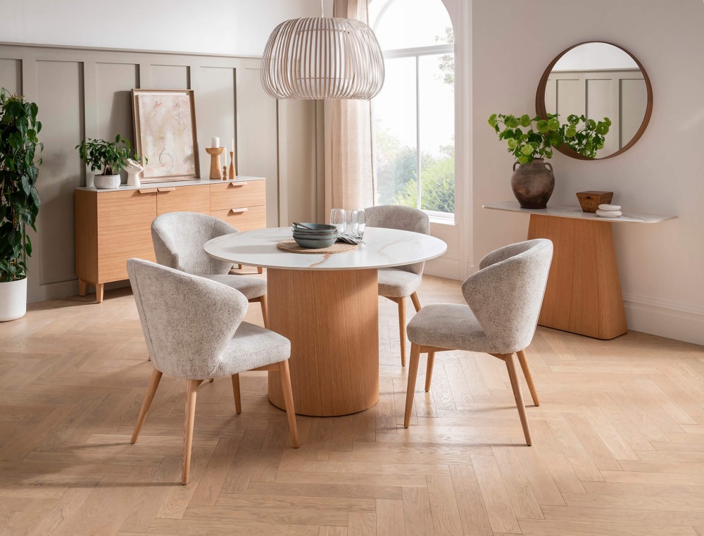 Evie round sintered stone Dining Table 120cm