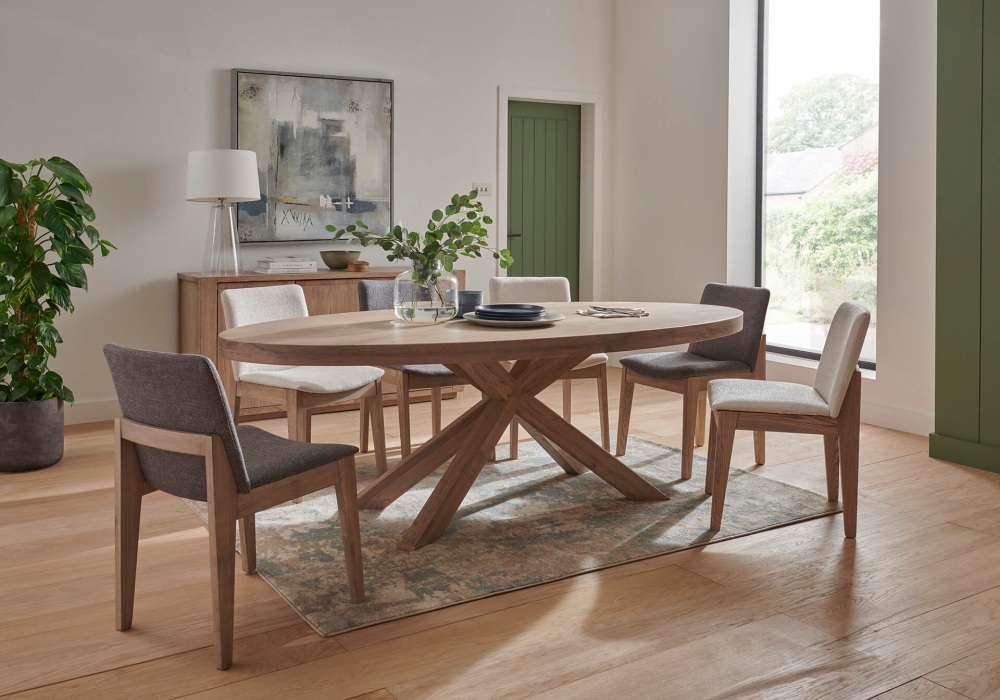 Falun Oval Dining Table Large Smoked Oak 235cm