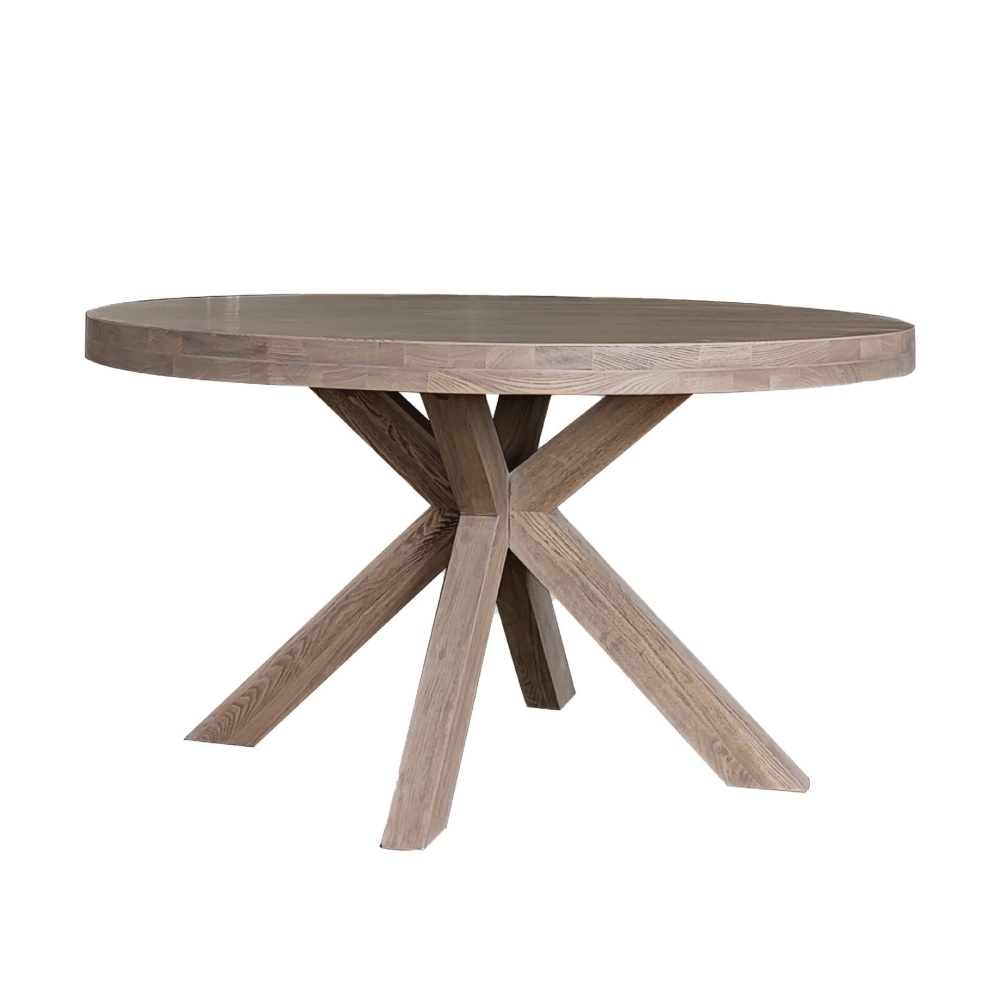 Falun Round Dining Table Large Smoked Oak 137cm
