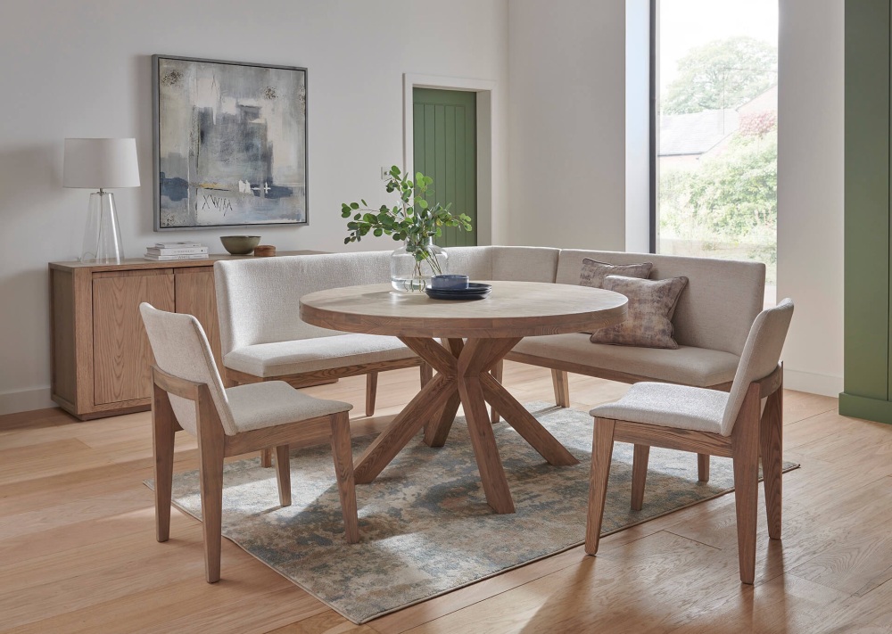 Falun Round Dining Table Large Smoked Oak 137cm