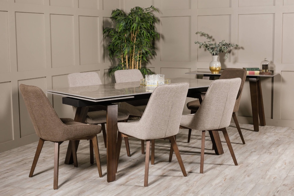 Axton Latte Rectangle Extending sintered  stone Dining Table 180cm - 260cm