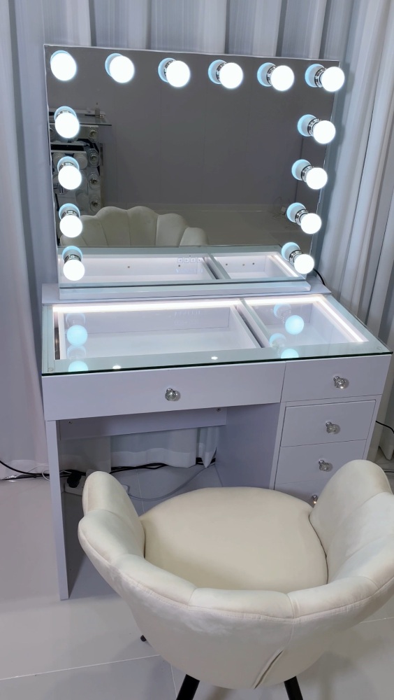 Mega Offer Price  - Hollywood Vanity Dressing Table with Hollywood Mirror