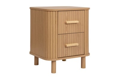 AXEL 2 DRAWER FLUTED BEDSIDE OAK