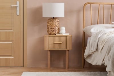 AXEL 1 DRAWER FLUTED BEDSIDE OAK