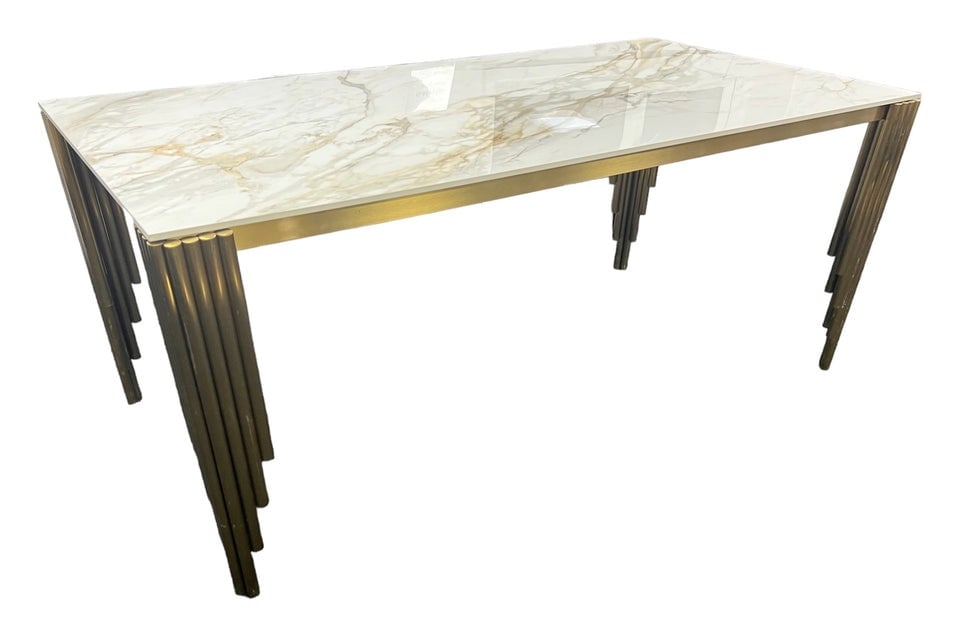 Mayfair Ceramic Dining Table in kata Gold 1.8m