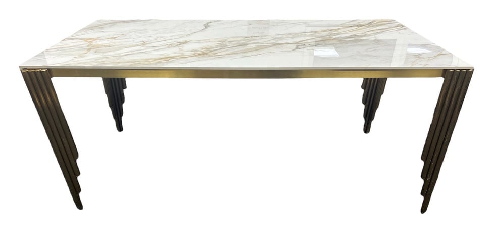 Mayfair Ceramic Dining Table in kata Gold 1.8m