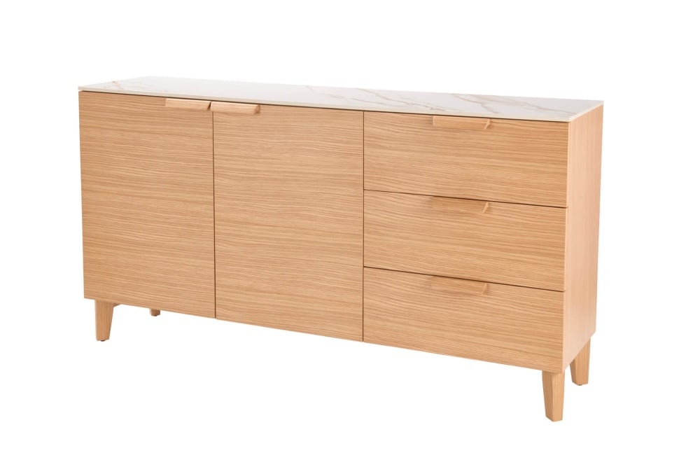 Evie Sideboard 2 Door 2 Drawer  in Sintered Stone 160cm